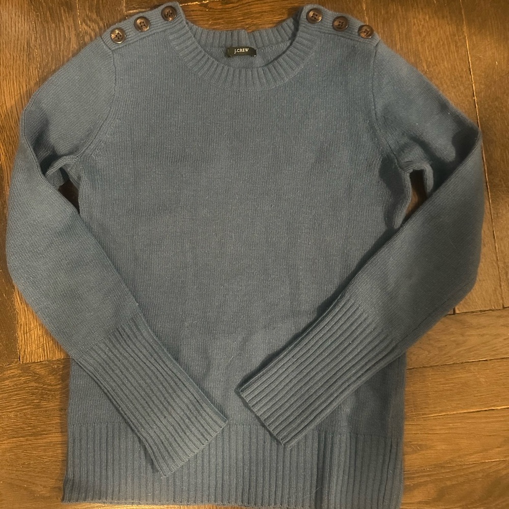 J. Crew Women's Blue Sweater with button detail
